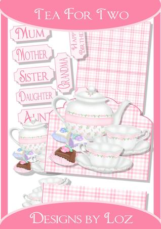 Tea for Two Easel Card Kit with Decoupage