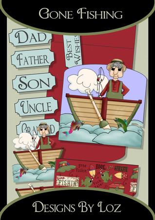 Gone Fishing Easel Card with Decoupage