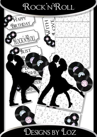 Rock'n'roll Easel Card with Decoupage