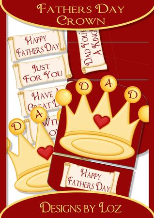 Fathers Day Crown Easel Card with Decoupage