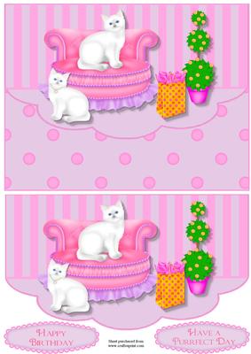 Have a Purrfect Birthday Envelope Shaped Card