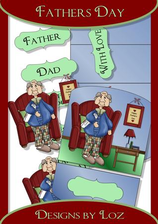 Fathers Day Easel Card with Decoupage