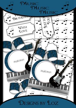 Music, Music, Music Easel Card with Decoupage
