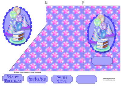 Birthday Money Wallet/card with Decoupage