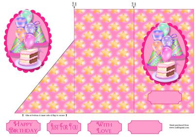 Birthday Money Wallet/card 2 with Decoupage
