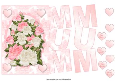 Mum Over the Edge Quick Card Front with Decoupage