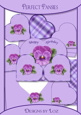 Perfect Pansies Wraparound Gatefold Card Kit with Decoupage