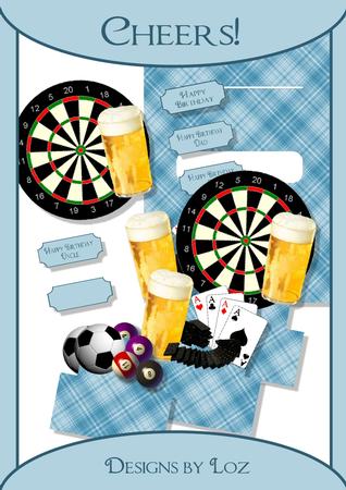 Cheers! 3D Shelf Card with Decoupage