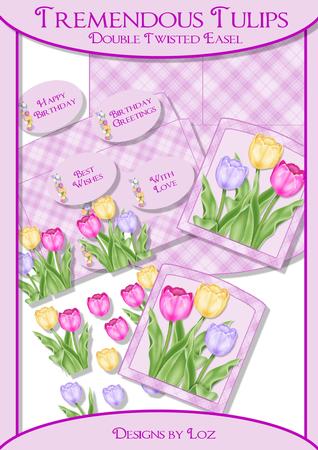 Tremendous Tulips Double Twisted Easel Card with Decoupage