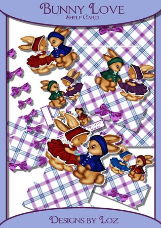 Bunny Love 3D Shelf Card with Decoupage