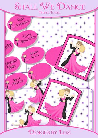 Shall We Dance Double Twisted Easel Card Kit with Decoupage