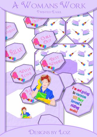 A Womans Work -  Double Twised Easel Card