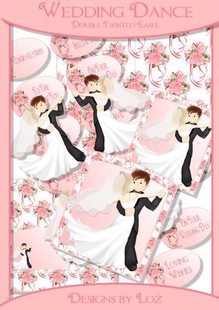 The Wedding Dance Double Twisted Easel Card with Decoupage