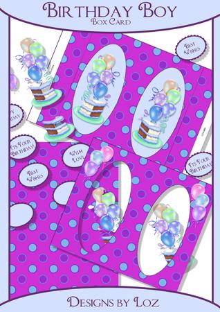Birthday Boy 3D Box Card Kit with Decoupage