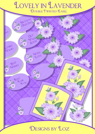 Lovely in Lavender Double Twisted Easel Card with Decoupage
