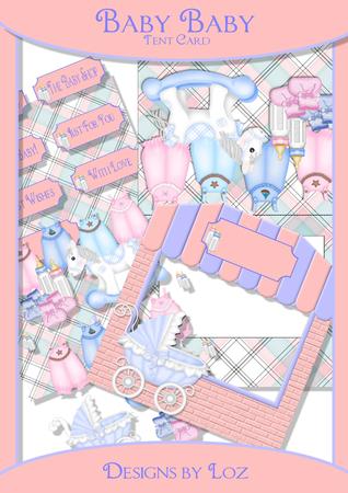 Baby Baby Baby 3D Tent Card with Decoupage