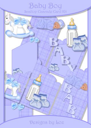 Baby Boy 3D Cascade Card Kit with Decoupage