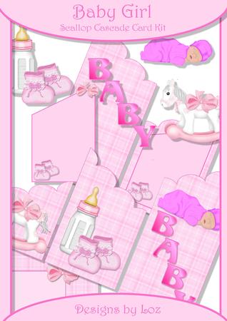 Baby Girl 3D Cascade Card Kit with Decoupage