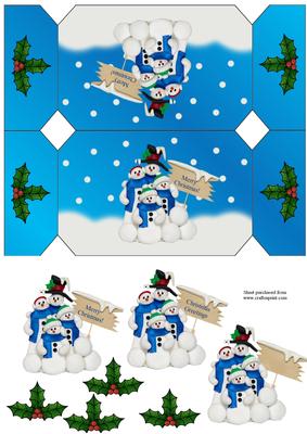 A Christmas Cracker Shaped Card with Decoupage