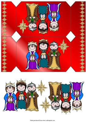 We Three Kings Shaped Card with Decoupage