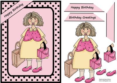 Let's Shop! Quick Card with Decoupage