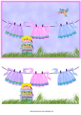 Hang the Housework! Quick Card with Decoupage
