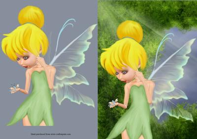 Fairy Tink No2 Quick Card with Decoupage