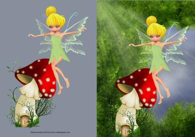 Fairy Tink No3 Quick Card with Decoupage