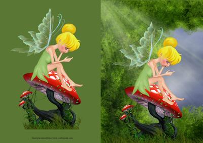 Fairy Tink No4 Quick Card with Decoupage