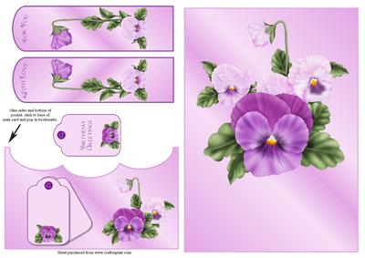 Pansy Bookmark Pocket Quick Card Front