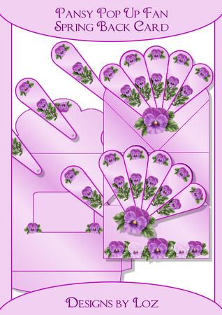 Pansy Fan Pop Up Spring Back Card Kit