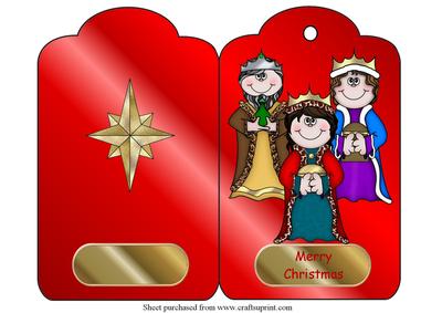 We Three Kings Tag Shaped Card