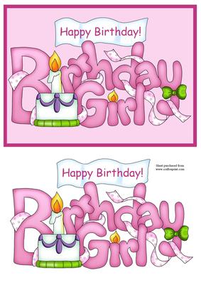 Birthday Girl Quick Card with Decoupage