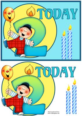 2 Today Boys Quick Card with Decoupage