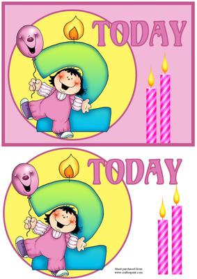 2 Today Girls Quick Card with Decoupage