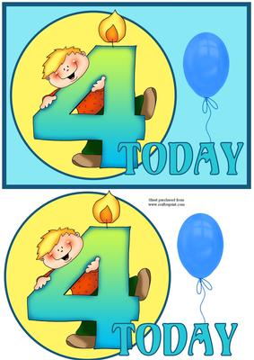 4 Today Boys Quick Card with Decoupage