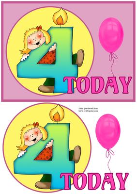 4 Today Girls Quick Card with Decoupage