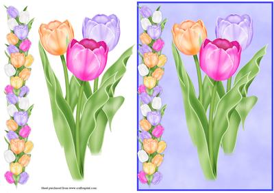 Tulips Quick Card Front with Decoupage