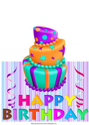 Birthday Cake Over the Edge Card