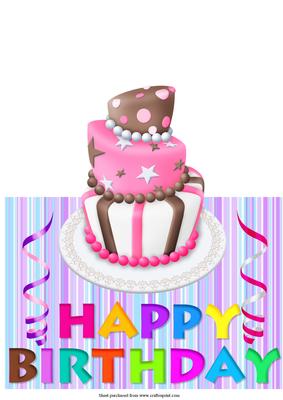 Birthday Cake 3 Over the Edge Card