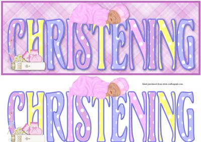 Girls Christening Dl Card with Decoupage