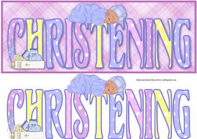 Boys Christening Dl Card with Decoupage