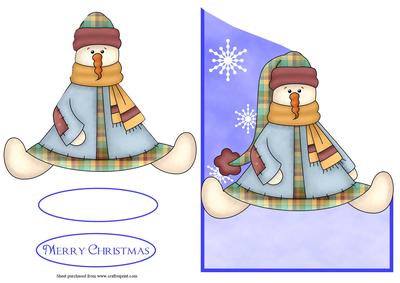 Christmas Snowman Over the Edge Plus Decoupage