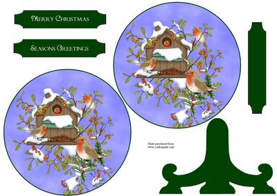 Christmas Birds Plate Card