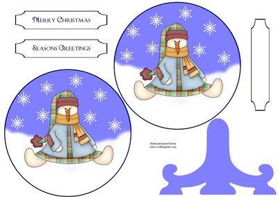 Christmas Snowman Plate Card