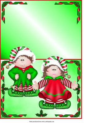 Christmas Elves Over the Edge Quick Card