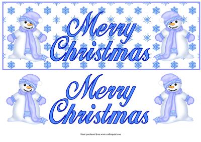 Blue Snowman Dl Quick Card with Decoupage