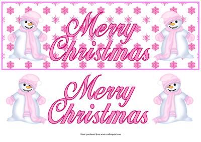 Pink Snowgirl Dl Quick Card with Decoupag