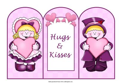 Hugs & Kisses Tri Fold Card