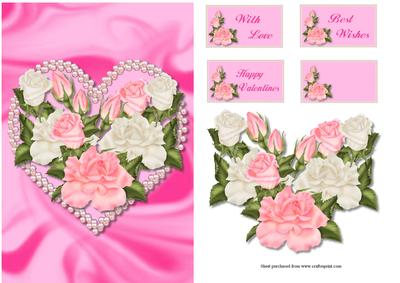 Heart & Roses Quick Card with Decoupage